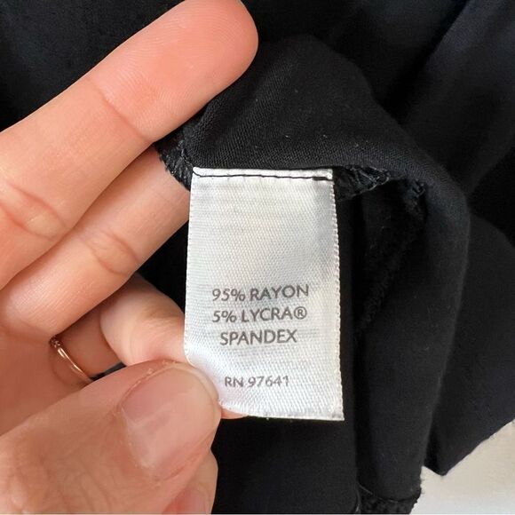 J. Jill Wearever Black Dress Long Sleeve Faux Wrap Size Medium Knee Length - Picture 7 of 8